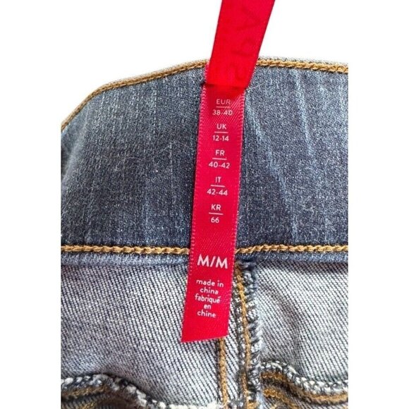 Spanx Womens  Sz M Denim Pull On High Rise Distressed Skinny Ankle Raw Hem Jeans - Picture 6 of 11
